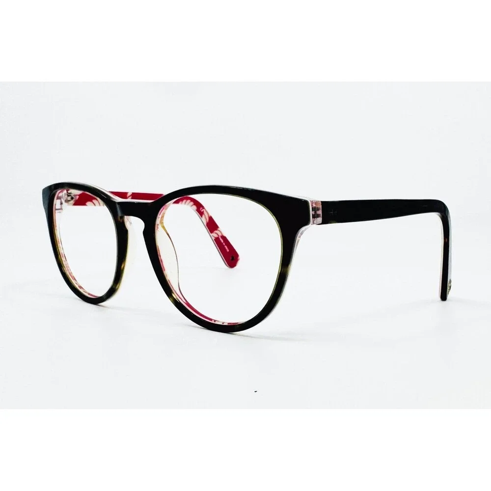 Sperry Nantucket Eyeglasses Womens Brown Pink Floral Tortoise Shell 53-19-130